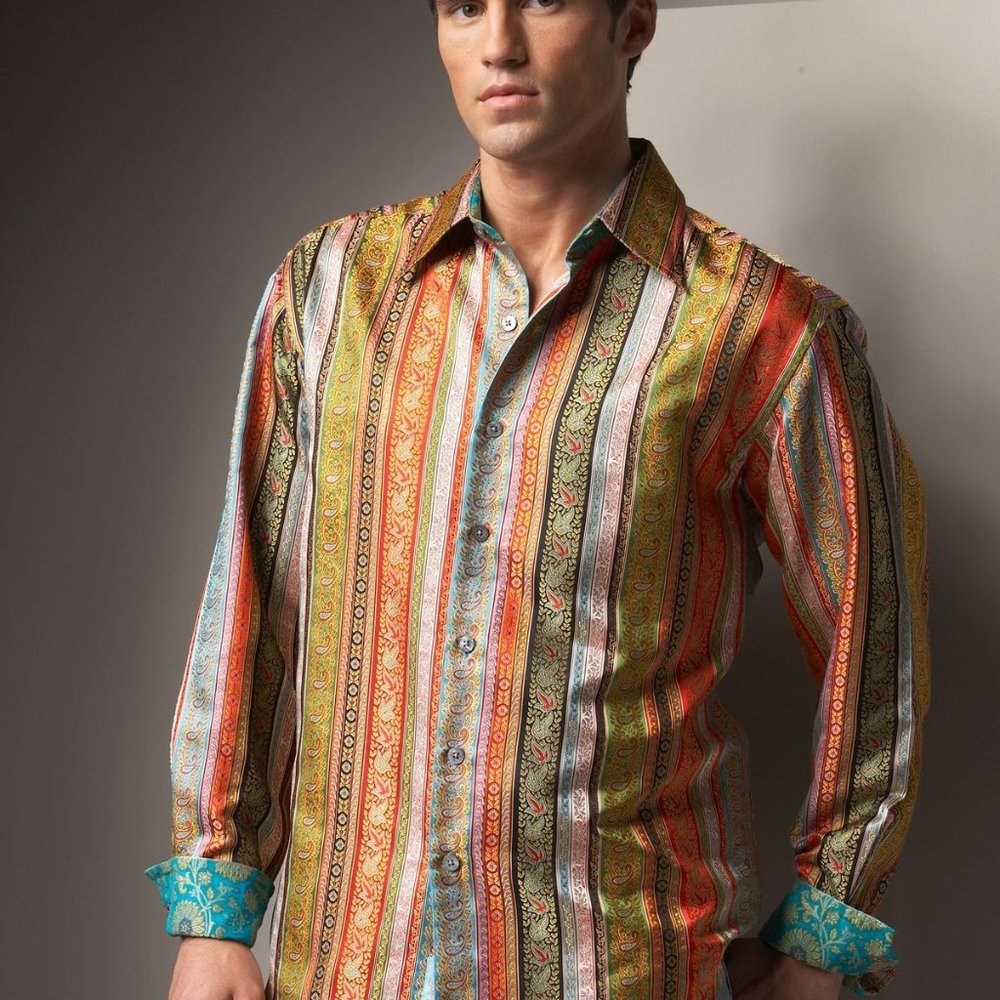 ROBERT GRAHAM 'ROYAL' SILK SHIRT  2XLT NWT VERY RARE!!